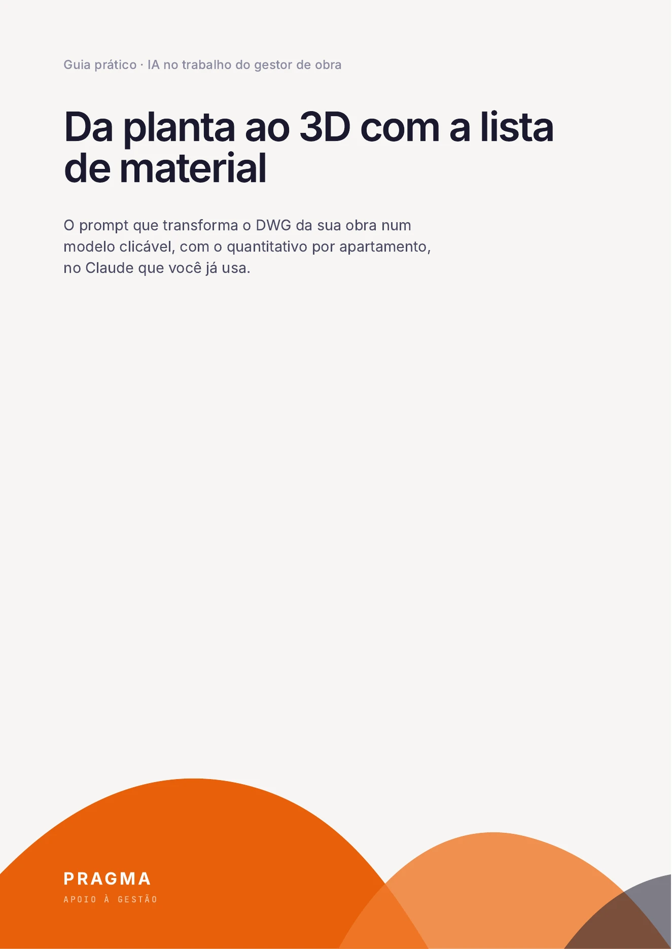 Capa do guia: Da planta ao 3D com a lista de material